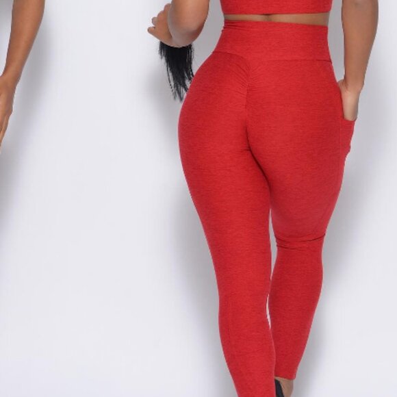 Bombshell Sportswear Thrive Leggings Sunset Red Medium - Picture 3 of 12